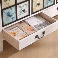 Tiroirs commode rétro peints en bois massif grande capacité salon entrée meuble TV avec balcon organisateur tiroir buffet