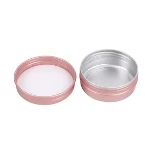 52*20mm 30ml Rose Gold Metal Aluminum Tin Can Container Case For Cosmetic Custom Logo Empty Lip Balm Tins