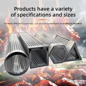 أنبوب تدخين محمول يعمل بالفحم، أداة شواء، مولد دخان ساخن/بارد للمطبخ الخارجي - مصنوع من الفولاذ المقاوم للصدأ/المعدن - Product Image 2