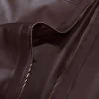 Veste en cuir zippée à manches longues avec logo personnalisé de concepteur OEM Veste pour hommes Veste de course vintage en cuir 2025
