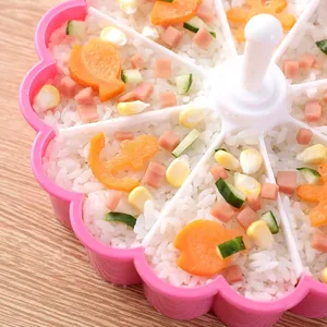 New Kitchen 8-grid Triangle Bento Mold Plastic Eco-Friendly Japanese Sushi Rice Vegetable Roll Press Dessert <b>Tool</b> Self-made Kit - Product Image 3