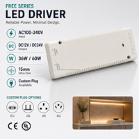 Driver d'éclairage pour armoire avec 6 sorties contrôlées et 1 port indépendant, alimentation LED 12V 24V 36W 60W FREE36-24