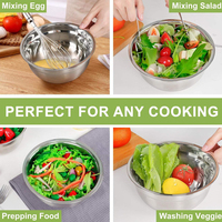 Nouveau Bol à Salade Multicolore 2026 avec Couvercle en Silicone, Ensemble de Cuisson et de Pâtisserie, Bol de Cuisine Polyvalent en Acier Inoxydable