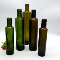 Bouteille en verre d'huile d'olive transparent, pour cuisine, sauce soja, distributeur de vinaigre, cruet avec couvercle, de 100ml 150ml 500ml 750ml