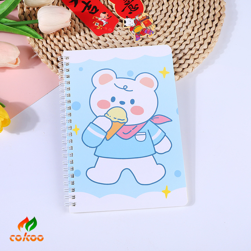 Пользовательские логотип A5 Kawaii милый жесткий спиральный блокнот 4 шт. дневник с 60 листами A5 Размер PP обложка офисные принадлежности