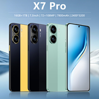 Smartphone X7 Pro 7,3 pouces 16 Go + 1 To 5G, processeur Deca Core, Android 15, série Snapdragon 800, écran OLED HD, charge rapide
