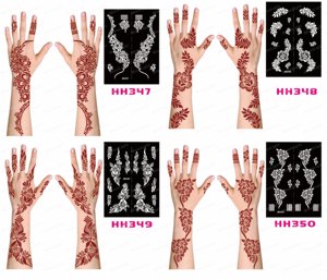 Vendita calda Blooming Rose India hennè <span class=keywords><strong>Tattoo</strong></span> Stencil riutilizzabile Hand & Foot Body Art <span class=keywords><strong>Tattoo</strong></span> Template - Product Image 6