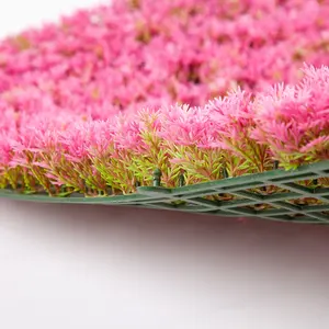 Nuovo stile di colore rosa artificiale piante da interno tappetino da parete fiori artificiali per il matrimonio