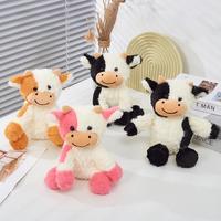 Jouet en peluche vache mignonne, couleurs noir, rose, bleu, violet, poupée en peluche vache, jouet anti-stress