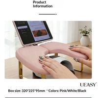 Coussin de main professionnel en forme de U pour nail art avec support plat, étanche en PU, support de téléphone réglable, accessoires de table pour salon