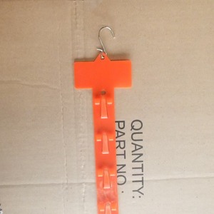 Supermarket <b>Plastic</b> PP Orange Hook Display Hanging <b>Strip</b> with 12 <b>Plastic</b> Clip Hooks Length 63 - Product Image 4