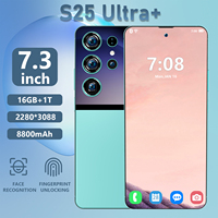 Harga Pabrik 2024 S25 Ultra+ Smartphone 5G Dual SIM+Kartu TF Tanpa Kunci Layar HD 90Hz Resolusi Layar 108MP Kamera Belakang Spanyol Afrika
