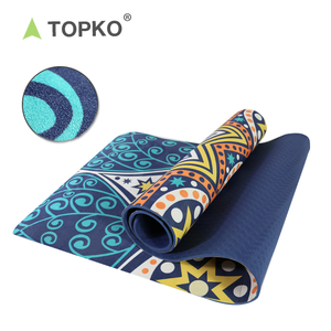 TOPKO-<span class=keywords><strong>esterilla</strong></span> de <span class=keywords><strong>Yoga</strong></span> de ante TPE, ecológica, personalizada, azul, impresión Digital, 4mm, <span class=keywords><strong>doble</strong></span> capa, antideslizante - Product Image 4