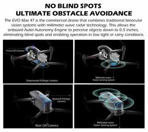 โดรน Autel EVO Max 4T รุ่น Universal Edition ระดับมืออาชีพ สำหรับการใช้งานเชิงพาณิชย์ กล้องถ่ายภาพความละเอียด 8K พร้อมกล้องถ่ายภาพความร้อน ระยะไกล ตรวจจับไฟไหม้ - Product Image 4
