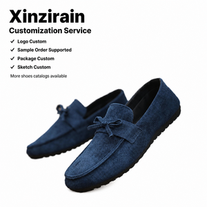 Xinzirain - <span class=keywords><strong>Mocasines</strong></span> Personalizados para <span class=keywords><strong>Hombre</strong></span>, Color Azul Denim, con <span class=keywords><strong>Borlas</strong></span>, Punta Redonda, Tacón Plano, Color Sólido, Estilo Casual de Negocios - Product Image 1