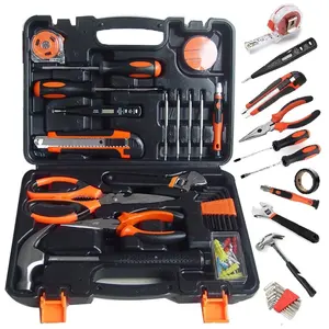 45 Pieces Tool Set General Household Hand Tool Kit with Storage Case Plastic ToolBox Daily Use Hardware Repair Tools