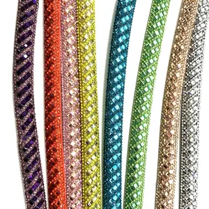 Cordón de diamantes de imitación para zapatos, cuerda de cristal para decoración de zapatos, S560