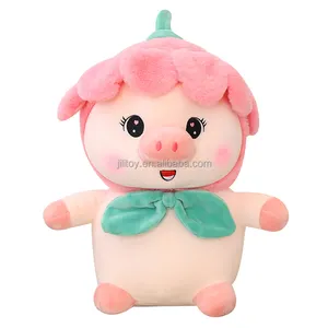 high quality soft pink sunflower pig toy pillow custom plush toys stuffed animal wholesale