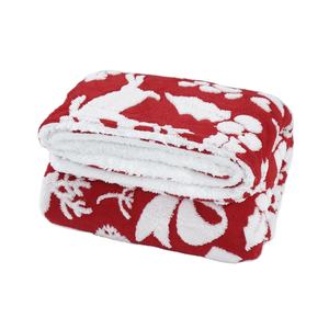 ผ้าห่มขนแกะนุ่มสบาย-ผ้าห่มนุ่มพิเศษและอบอุ่น, ผ้าห่มลายการ์ตูนคริสต์มาสผ้าห่มโยนสบาย (สีแดง, 50 "x 60") - Product Image 1