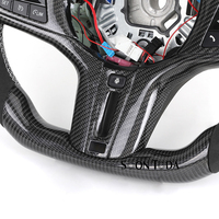 Volant en cuir semi-synthétique avec décoration en fibre de carbone, fonction de chauffage LED pour BMW X5 G20 G29 G05 G01 G06 G38 G30 M3 M4 M5 F90