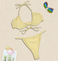 Maillot de bain push-up à armatures 2021 Femme String brésilien Biquini 2 pièces Vêtement de plage Sexy Micro String Bikini Femme Maillot de bain à bretelles