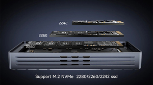 Oscoo ฮาร์ดไดรฟ์ภายนอก SSD Enclosure 40Gbps Type C สนับสนุน M.2 NVMe 2280/2260/2242 SSD อุปกรณ์คอมพิวเตอร์ - Product Image 5