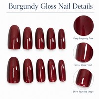 YD67 Kaixin cerises rouge forme arrondie presse sur ongles intérieur ton rouge profond fournitures pour ongles