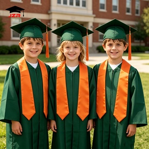 Túnica y Birrete <span class=keywords><strong>de</strong></span> Graduación Mate para Niños, Precio <span class=keywords><strong>de</strong></span> Fábrica China, Unisex, para Niños - Product Image 1