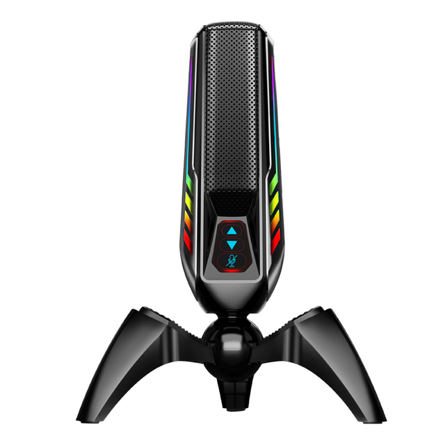3.5 mm Headphone Computer Microphone for Gaming Streaming Podcasting Noise Cancelling RGB LED Light Condenser Microphone