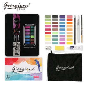 Juego de Pinturas de Acuarela Profesional Giorgione 2019 Mejorado, 36 Colores en Caja de Estaño con Forma de Barra, Regalos Gratis para Pintar sobre Lienzo y Papel - Product Image 3