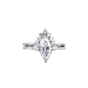 Vente en gros de nouvelles bagues de fiançailles classiques en argent sterling S925 simples avec un ovale en moissanite pour femmes - Product Image 1