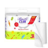 Serviettes de cuisine en rouleau, 1000 pièces, tissu imprimé OEM, très résistant, absorption d'huile, serviettes en papier, famille, en rouleau