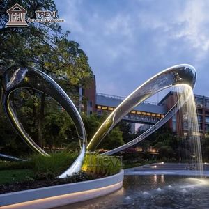 Adorno residencial de diseño personalizado, fuente de patio de metal, <span class=keywords><strong>entrada</strong></span> moderna de acero inoxidable, características del agua - Product Image 4