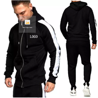 Ensemble de vêtements de sport décontractés 2 pièces pour hommes, logo brodé imprimé personnalisé, veste, pantalon de jogging, vêtements d'entraînement