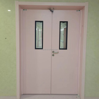 Puertas Dobles de Acero Inoxidable con Ventanas de Observación para Uso en Hospitales, Fábricas y Laboratorios