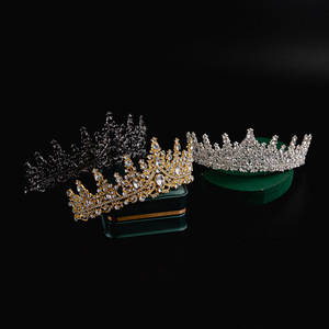2025 estate semplice generoso principessa corona placcato oro lega elettrolitica con strass di cristallo per il matrimonio o il compleanno - Product Image 5