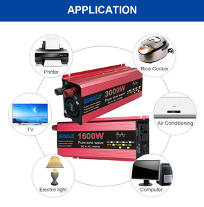 Convertisseur de courant automobile <span class=keywords><strong>Easun</strong></span> 1600W à onde sinusoïdale pure monophasé DC 12v 24v AC 220V avec affichage numérique de la tension - Product Image 1