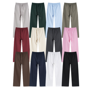 Custom Pants Heavyweight Cotton Fleece <b>Trousers</b> Oversized Baggy <b>Wide</b> <b>Leg</b> Plain Blank Loose Fit <b>Mens</b> Jogger Sweatpants - Product Image 1