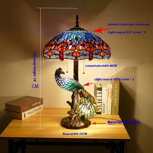 Châu Âu MỤC VỤ Retro bảng đèn nhà máy trực tiếp Tiffany bàn đèn với Glass ABS cơ thể cho khách sạn Home Living phòng ngủ trang trí - Product Image 6