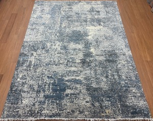 Alfombra de lana y seda con diseño abstracto, rectangular, moderna, antideslizante, para sala de estar, pelo medio. - Product Image 6