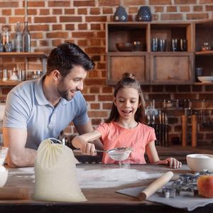 Custom Logo Sublimation Print Natural Organic Cotton Muslin Sachet Bags Double Shopping Pouch Canvas <b>Drawstring</b> Gift Bag - Product Image 5