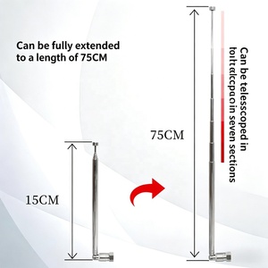 <span class=keywords><strong>Antenne</strong></span> radio FM télescopique en promotion, connecteur mâle F, 15 cm (fermée), 75 cm (ouverte), en acier, 88-108 MHz, 118-136 MHz, pour récepteur AV intérieur/extérieur - Product Image 3