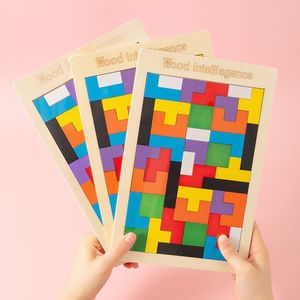 Rompecabezas de madera Tetris de Wood Intelligence para niños de 3 a 6 años, juguete educativo para estimular el cerebro, juego de aprendizaje de matemáticas - Product Image 2