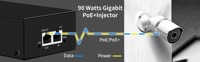 Injecteur PoE++ Gigabit 90W à vente chaude, conforme aux normes IEEE 802.3 Bt /802.3at/802.3af