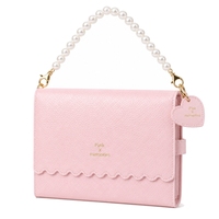 Carnet de planification rechargeable rose à 6 anneaux avec couverture en cuir PU, emplacements pour cartes, feuilles mobiles, couverture rigide, prêt à offrir