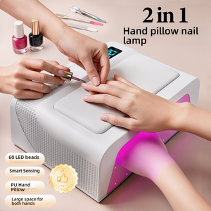 Großhandel Neue 2-in-1-UV-LED-Nagellampe aus Kunststoff mit PU-Hand kissen Schnellt rocknende Funktion Große Kapazität 60-teilige LED-Perlen Nagel trockner - Product Image 1