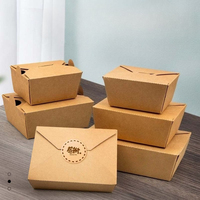 Caja para Pollo Frito RTS Kraft, Caja para Llevar con Logotipo Personalizado, Resistente al Aceite, para Empacar Bocadillos de Barbacoa, Caja de Papel
