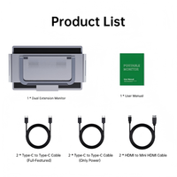 Extensor de Pantalla para Portátil de 14 y 15.6 Pulgadas, Monitor Triple FHD 1080P IPS USB-C, Pantalla Portátil para Multitarea