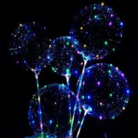Ballons Bobo Lumineux LED Clairs à Bouche Large Gonflables en Gros avec Bâtons