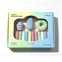 Lot de 27 craies de trottoir en forme de dessert, non toxiques, lavables, sans poussière, couleurs vives, pour dessin en extérieur